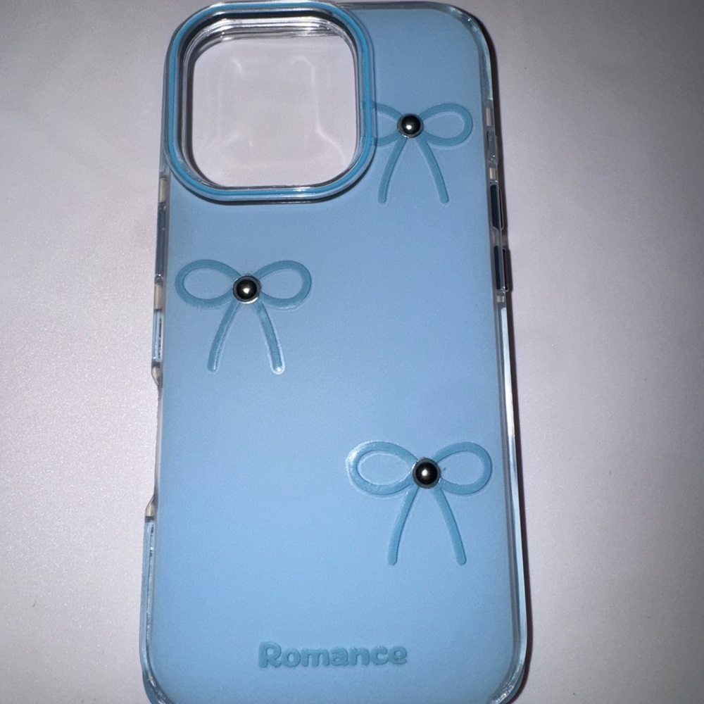 Romance Light Blue Bow Design Phone Case